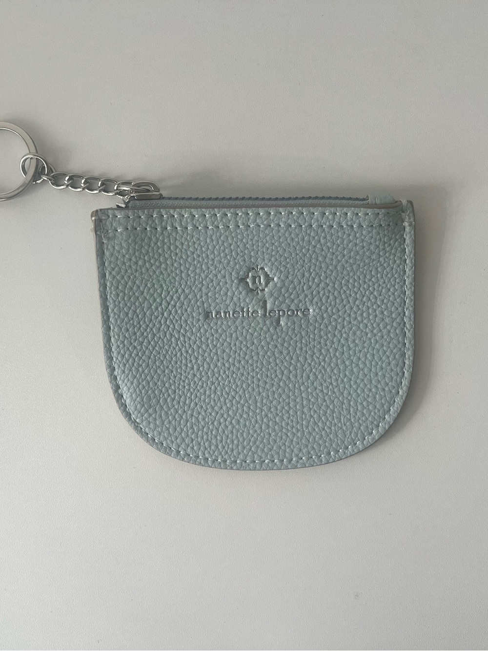 Nanette Lepore Light Blue Coin Purse Keychain Pouch